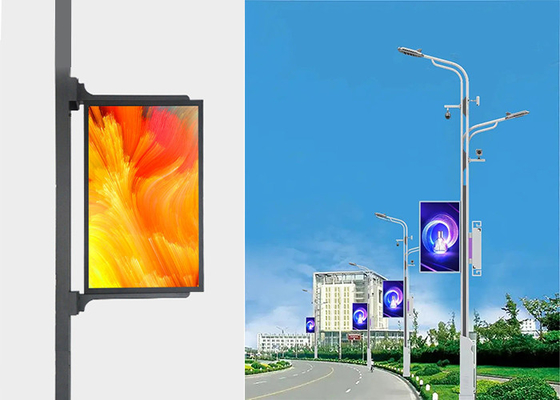 Street Smart Light Pole LED Screen Controle de rede 4G duplo/unilateral